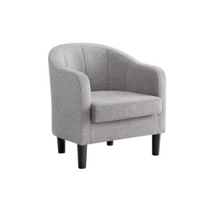 Sessel Bezug aus Leinenimitat modern grau