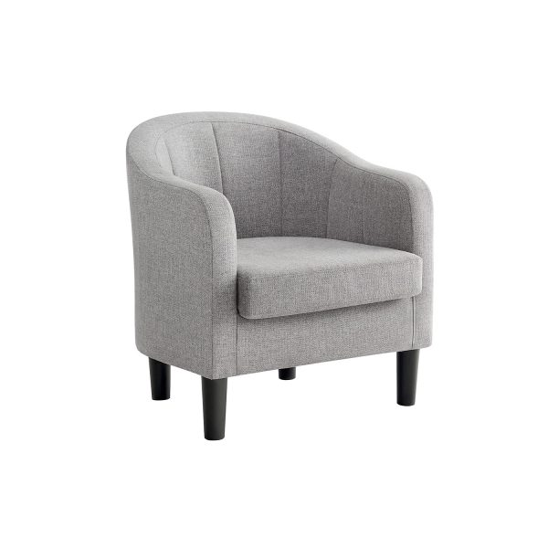 Sessel Bezug aus Leinenimitat modern grau