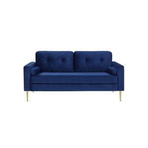 Sofa mit Samtbezug und Metallbeinen