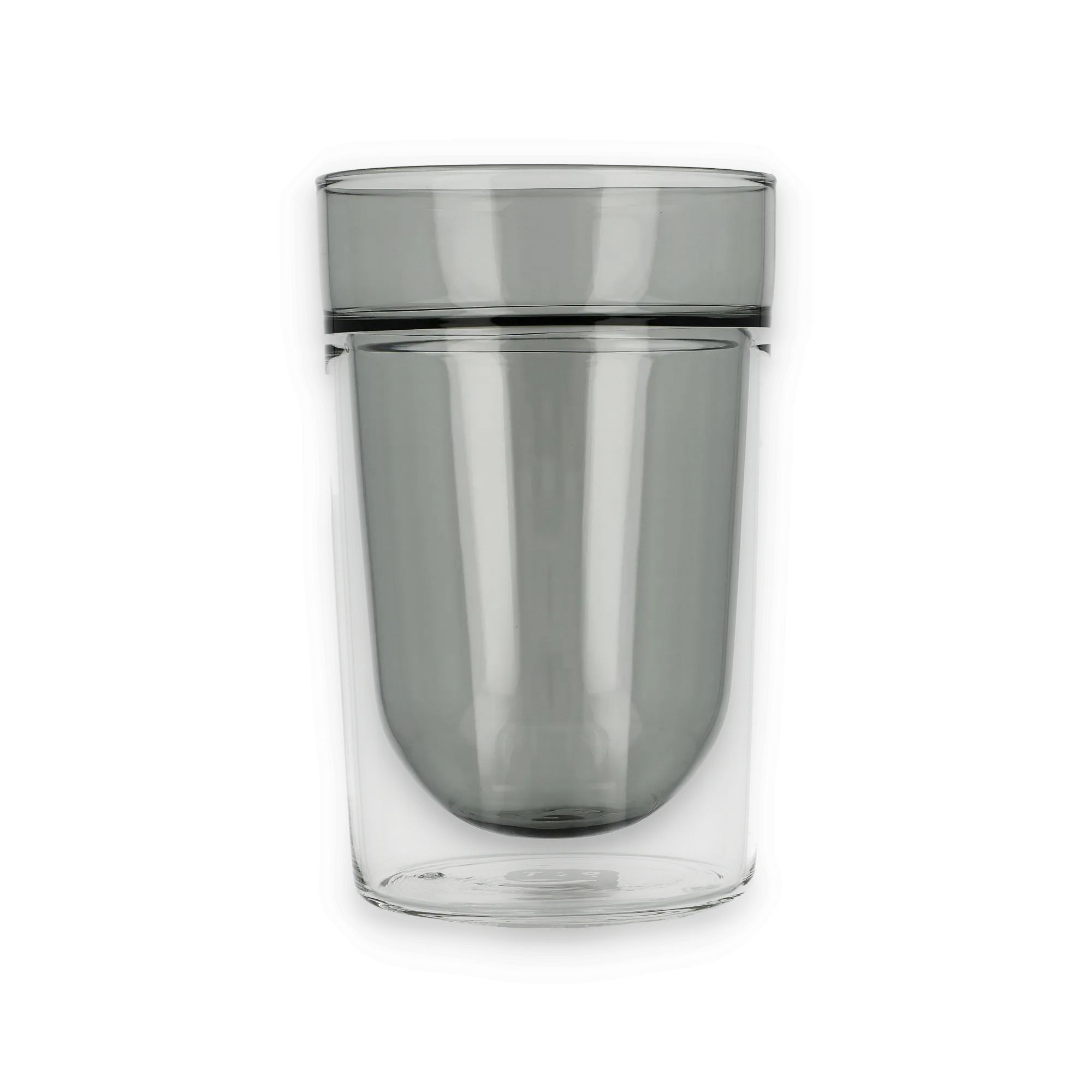 Teeglas Double walled glass large grey