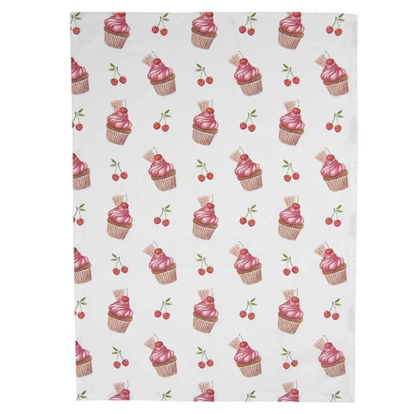 Clayre & Eef - Geschirrtuch Cupcake Cherry