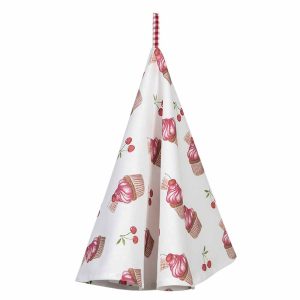 Clayre & Eef - Geschirrtuch Cupcake Cherry rund