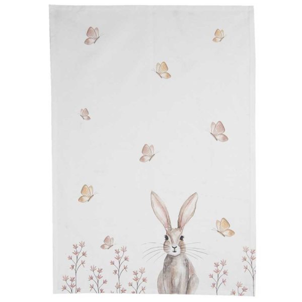 Clayre & Eef - Geschirrtuch Hase beige