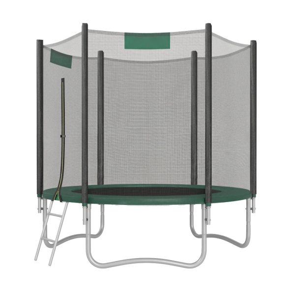 rundes Gartentrampolin mit Sicherheitsabdeckung