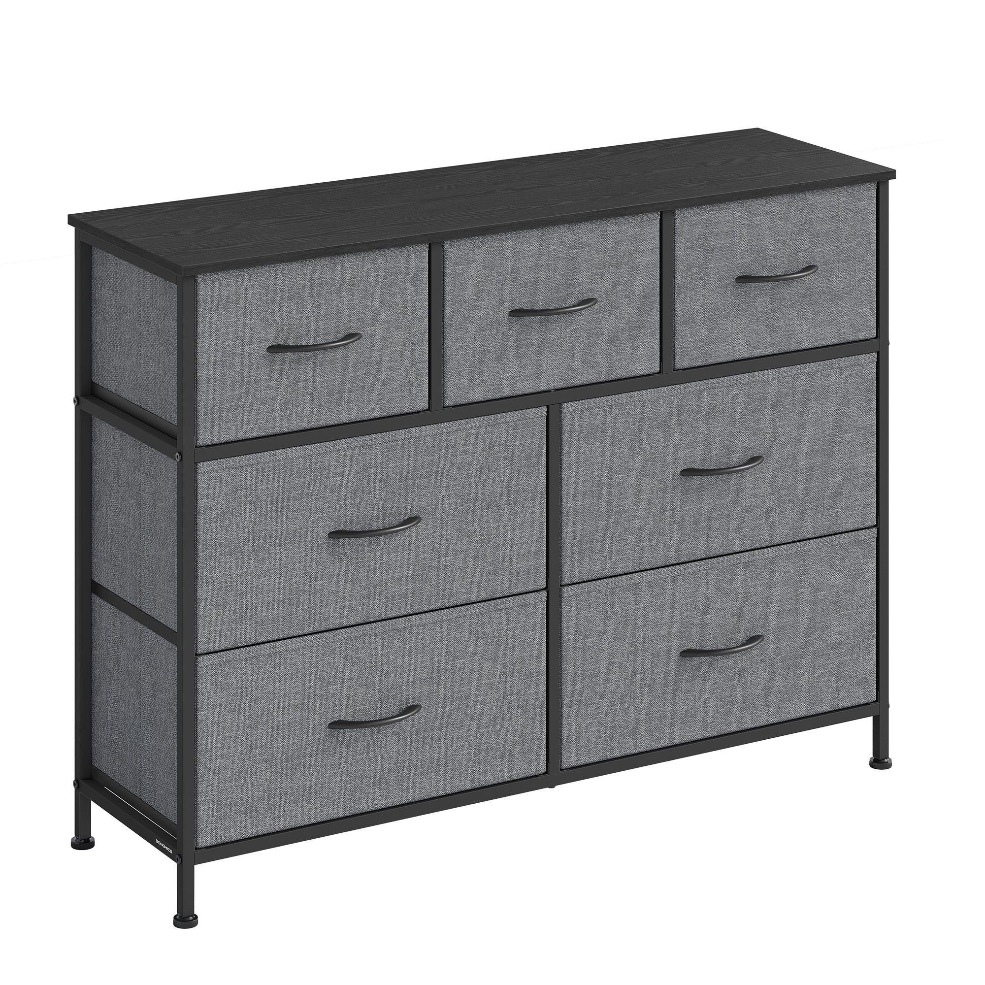 Kommode, Schrank, 7 Stoffschubladen