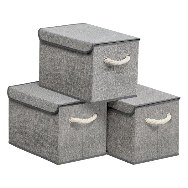 Stoffboxen mit Deckel 3er Set