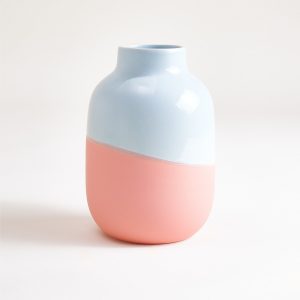 Nuno Vase M hellblau rosa