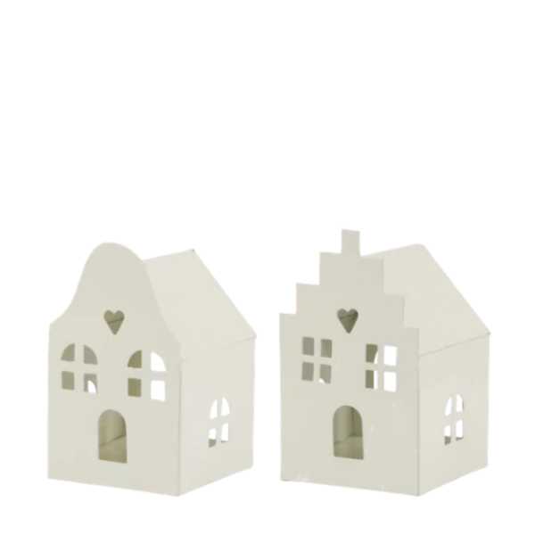 Chic Antique - Lichthäuser 2er-Set creme