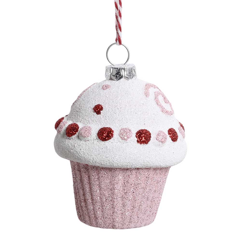 Chic Antique - Weihnachtskugel Candy Muffin pink lady
