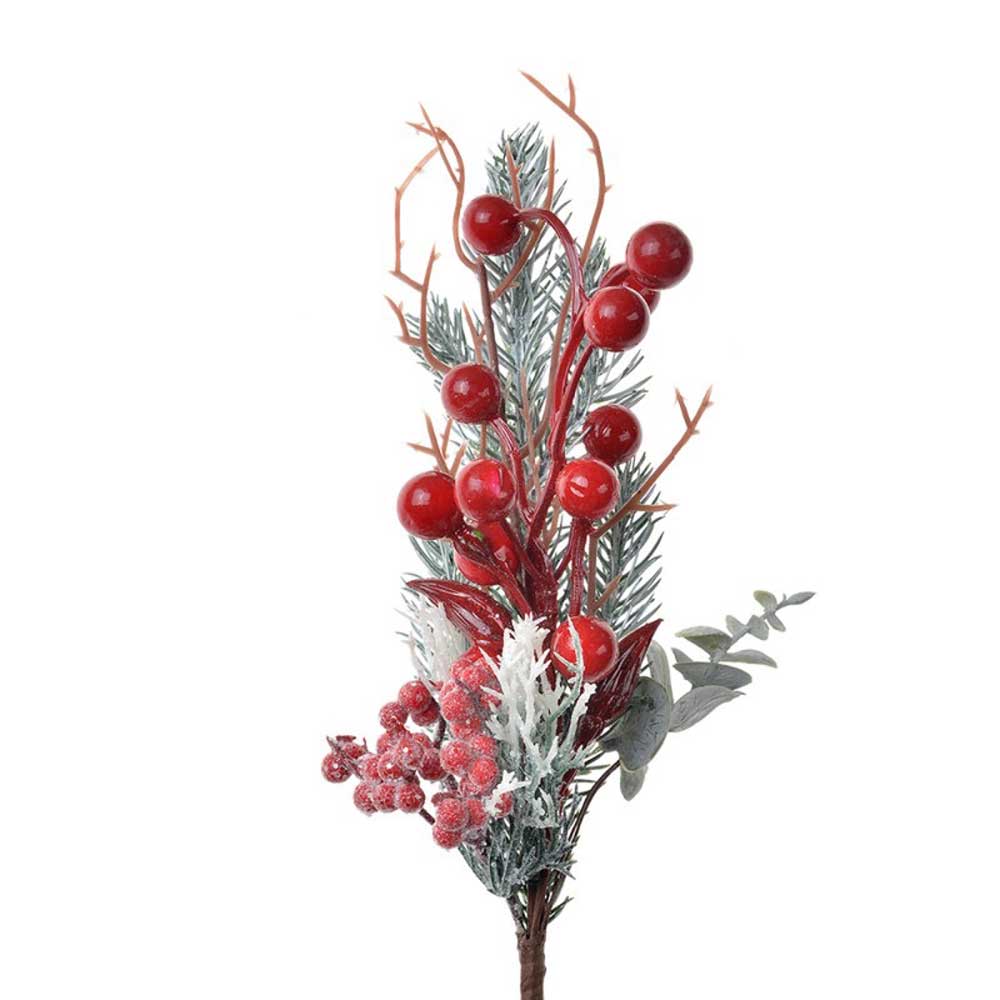 Clayre & Eef - Dekozweig Beeren Winter 27 cm