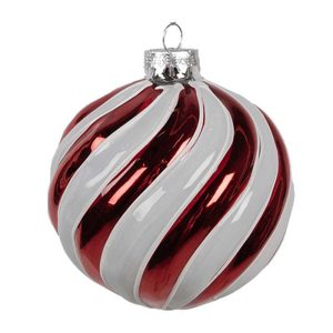 Clayre & Eef - Weihnachtskugel Rot Weiß