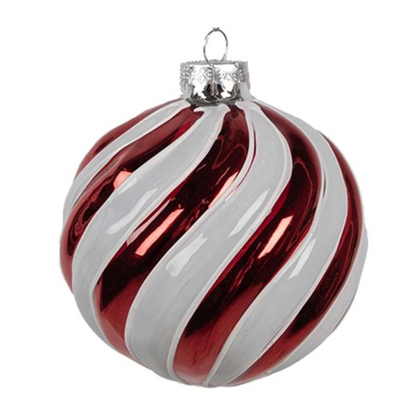 Clayre & Eef - Weihnachtskugel Rot Weiß