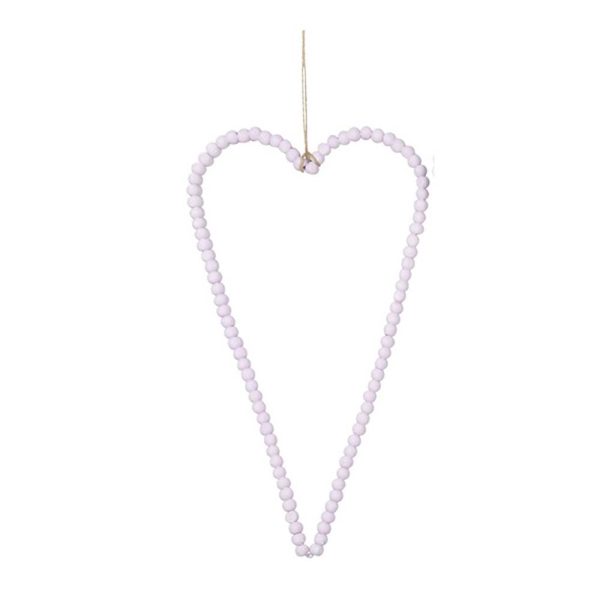 Krasilnikoff - Anhänger mit Holzperlen Herz medium rosa